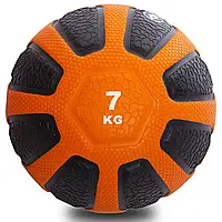 Мяч медицинский медбол Zelart Medicine Ball FI-0898-7 7кг черный-оранжевый