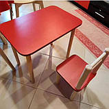 Дитячий столик і 1 стілець від виробника дерева і ЛДСП стілець-стол білий п 4566, фото 9