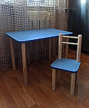 Дитячий столик і 1 стілець від виробника дерева і ЛДСП стілець-стол стіл білий А3458 40-50 см., фото 10