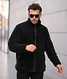 Чоловіча зимова махрова куртка Moncler M1782 чорна, фото 4