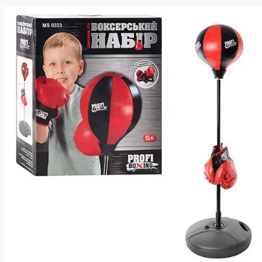 Дитячий ігровий боксерський набір MS 0333 з регульованою грушею і рукавичками METR+ (5+)