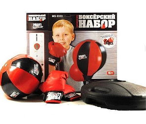 Дитячий ігровий боксерський набір MS 0333 з регульованою грушею і рукавичками METR+ (5+), фото 2