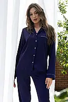 Атласная пижама 2303 navy blue Shato