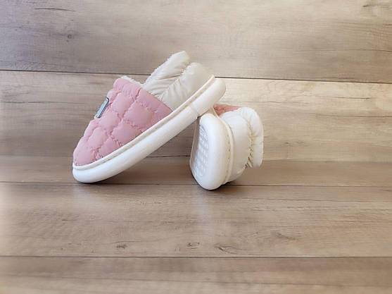РОЗОВЫЕ Угги дутики короткие теплые PINK UGG зима женские мокасины теплые слипоны, фото 3