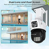Камера IP Wi-Fi зовнішня бездротова 2 незалежних об'єктива по 3Mpx Зовнішня вулична камера спостереження, фото 8