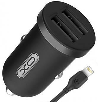 АЗП XO 2xUSB + кабель USB - Lightning TZ08