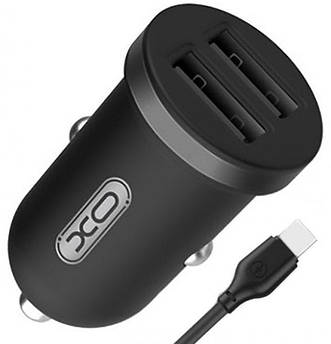 Зарядний пристрій XO 2xUSB + кабель Micro-USB TZ08 Black
