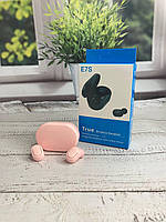 Беспроводные вакуумные Bluetooth наушники СТЕРЕО гарнитура TWS E7S Розовые