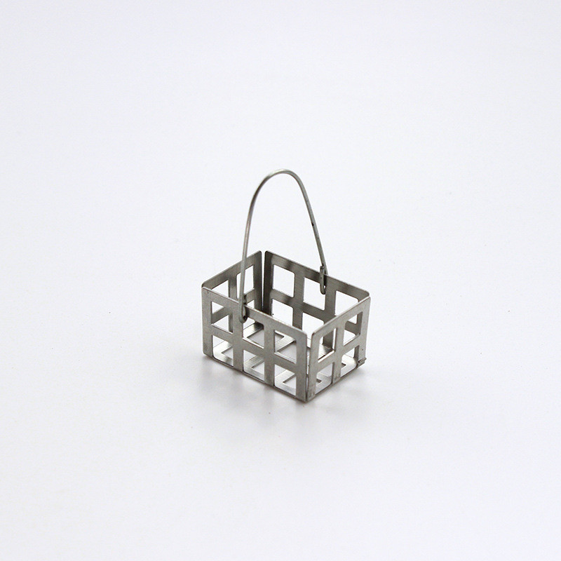 1:12 Мініатюра кошик для зберігання з ручкою 2.7*1.7*2 см Срібний, фото 1