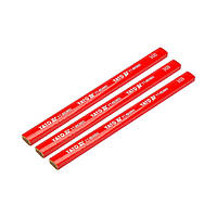 Олівці столярні з твердою HB YATO L=175x 5x 2mm 3шт в деревяній червоній оболонці YT-692603
