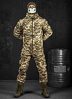 Зимний тактический костюм двойной флис, Теплый зимний костюм пиксель, Костюм зимний Softshell Pixel, XL