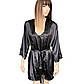 Пеньюар із халатом Атлас XS Tingmei чорний, фото 2