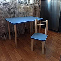 Дитячий столик і стільці від виробника дерева і ЛДСП стілець-стол стіл і стільці для дітей Бірюза