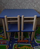 Дитячий столик і стільці від виробника дерева і ЛДСП стілець-стол стіл і стільці для дітей Білий, фото 10