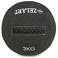 Мяч набивной для кросфита волбол WALL BALL Zelart FI-7224-3 3кг черный