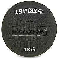 Мяч набивной для кросфита волбол WALL BALL Zelart FI-7224-4 4кг черный