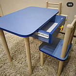 Дитячий столик і стільці від виробника дерева і ЛДСП стілець-стол стіл і стільці для дітей, фото 4