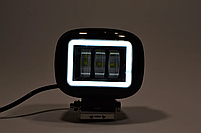 Світлодіодна LED-фара 45 Вт Квадратна (Black) + Ангельський Око Чітка світлова межа, фото 3