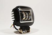 Світлодіодна LED-фара 45 Вт Квадратна (Black) + Ангельський Око Чітка світлова межа, фото 5