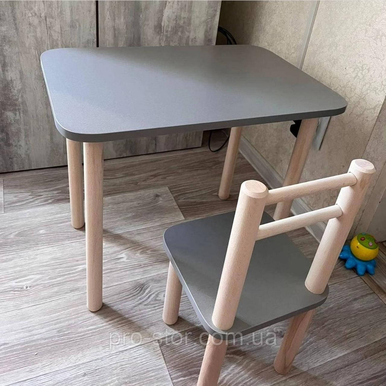 Детский столик и стульчик от производителя Дерево и ЛДСП стул-стол Стол и стульчик для детей - фото 1 - id-p1308826120