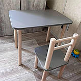 Дитячий столик і стільці від виробника стілець-стол дерева і ЛДСП Стол і стільці для дітей Білий, фото 3