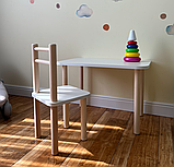Дитячий столик і стільці від виробника стілець-стол дерева і ЛДСП Стол і стільці для дітей Білий, фото 10