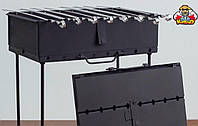 Складной мангал-чемодан на 8 шампуров с усилением Дид Коптенко