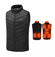 Жилет HeatFashion Electric Heating Vest с подогревом USB от Power bank (Черный) M