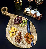 Дошка для подачі сиру та вина з дерева та епоксидної смоли 47*25 см, фото 2