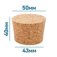 Коркова пробка для бутлів 43*50 мм