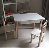 Дитячий столик і стільці дерева і ЛДСП від виробника Стіл і стілець Білий, фото 5