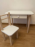 Дитячий столик і стільці дерева і ЛДСП від виробника Стіл і стілець Білий, фото 9