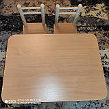 Дитячий столик і стільці дерева і ЛДСП від виробника Стіл і стілець Білий, фото 10