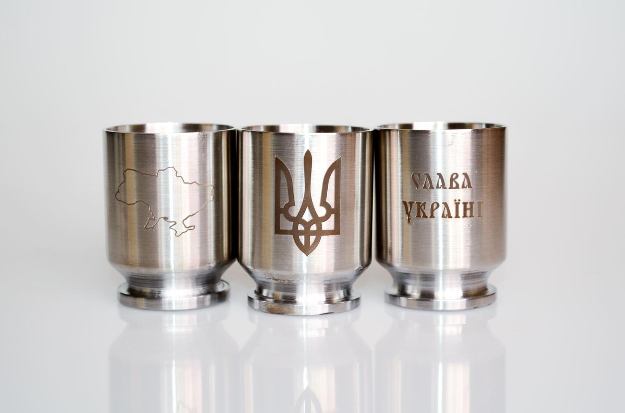 Подарунковий набір чарок з гільз 3 шт 3,14BAN | ПІБАН, фото 1