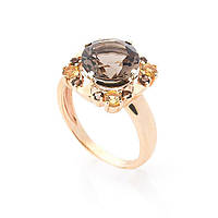 Золотое кольцо (дымчатый кварц, фианиты) 02-1420.0.4257 INTERSHOP