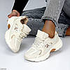 Бежеві міксові текстильні повітропроникні жіночі кросівки прогулянкові та в спортзал, фото 4