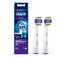 Насадки Oral b 3d White EB18RX (2 шт) сменная насадка Oрал би 3д вайт полипрвка и отбеливание на щетку браун