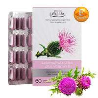 Ультра-захист печінки розторопша + вітамін Е в капсулах 60шт. Вівасан Vivasan Швейцарія Swiss