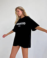 Женская оверсайз футболка с принтом PROSECCO MOOD
