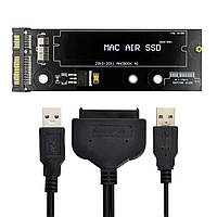 Адаптер Cablecc USB 3.0 на 12+6pin для SSD HDD SATA 22Pin для Air Pro 2010-2011, A1369, A1370 SSD (СТОК)