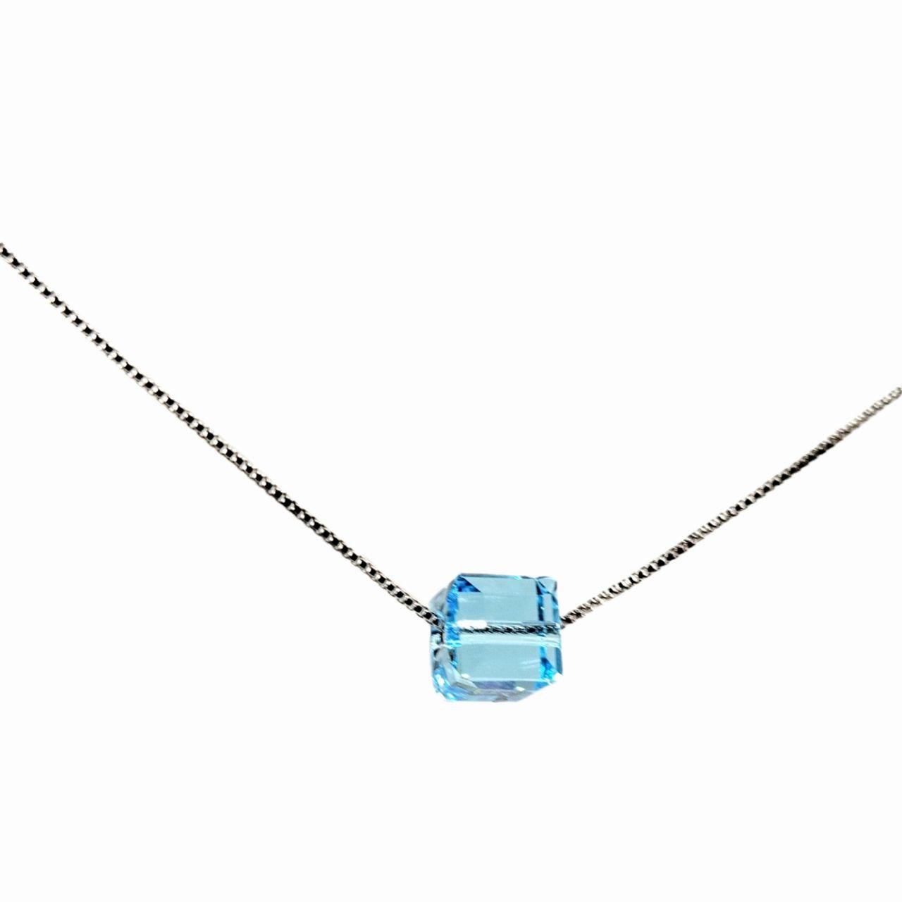 Підвіска на ланцюжку родій "Crystal" Swarovski