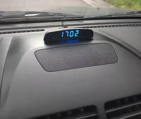 Электронные автомобильные часы + температура + напряжение - СИНИЙ ДИСПЛЕЙ