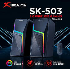 Колонки комп'ютерні XTRIKE ME SK-503 акустична система з підсвічуванням 6W Bluetooth RGB, фото 4