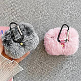 Пухнастий чохол для airpods сірі зайчата, фото 8