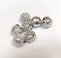 Пластикові намистини Finding Круглі спіраль Античне срібло 10 мм