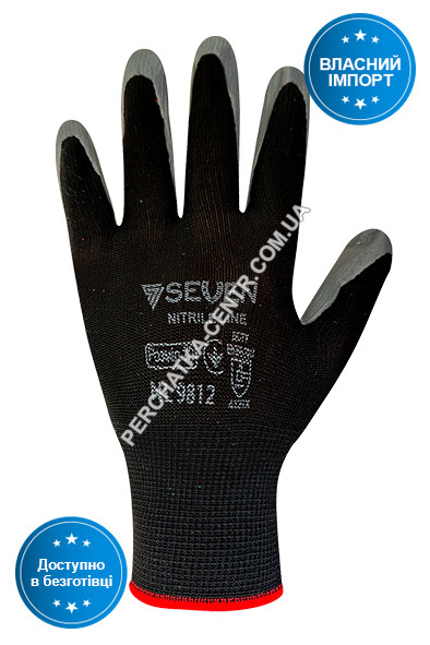 Перчатки синтетические черные с серым нитриловым покрытием NL9812 "б" р.10 - фото 3 - id-p2065305299