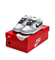 Женские кроссовки Nike SB Dunk Low White Grey Black fog Найк СБ Данк Лов серые с черным повседневные