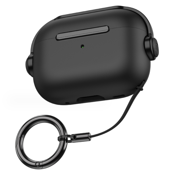 Чохол на навушники AirPods Pro Headset CASPTM з карабіном чорний, фото 1
