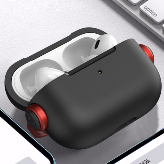 Чехол на наушники AirPods Pro 2 Headset CASPTM с карабином красный - фото 4 - id-p2065308593