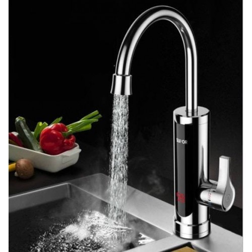 Бойлер кран змішувач хром нижнє під'єднання 3.0 кВт